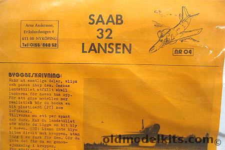 Andersson 1/72 Saab 32 Lansen, 4  plastic model kit